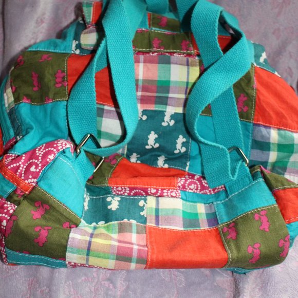 Vintage Authentic Disney Parks Patchwork Cloth Backpack Back To School - Picture 5 of 8